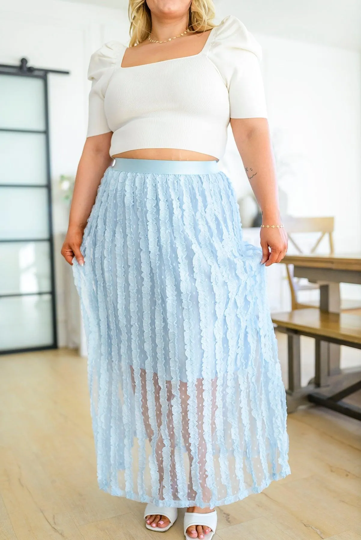 Hazel Blues® | Cascading Ruffles A-Line Skirt
