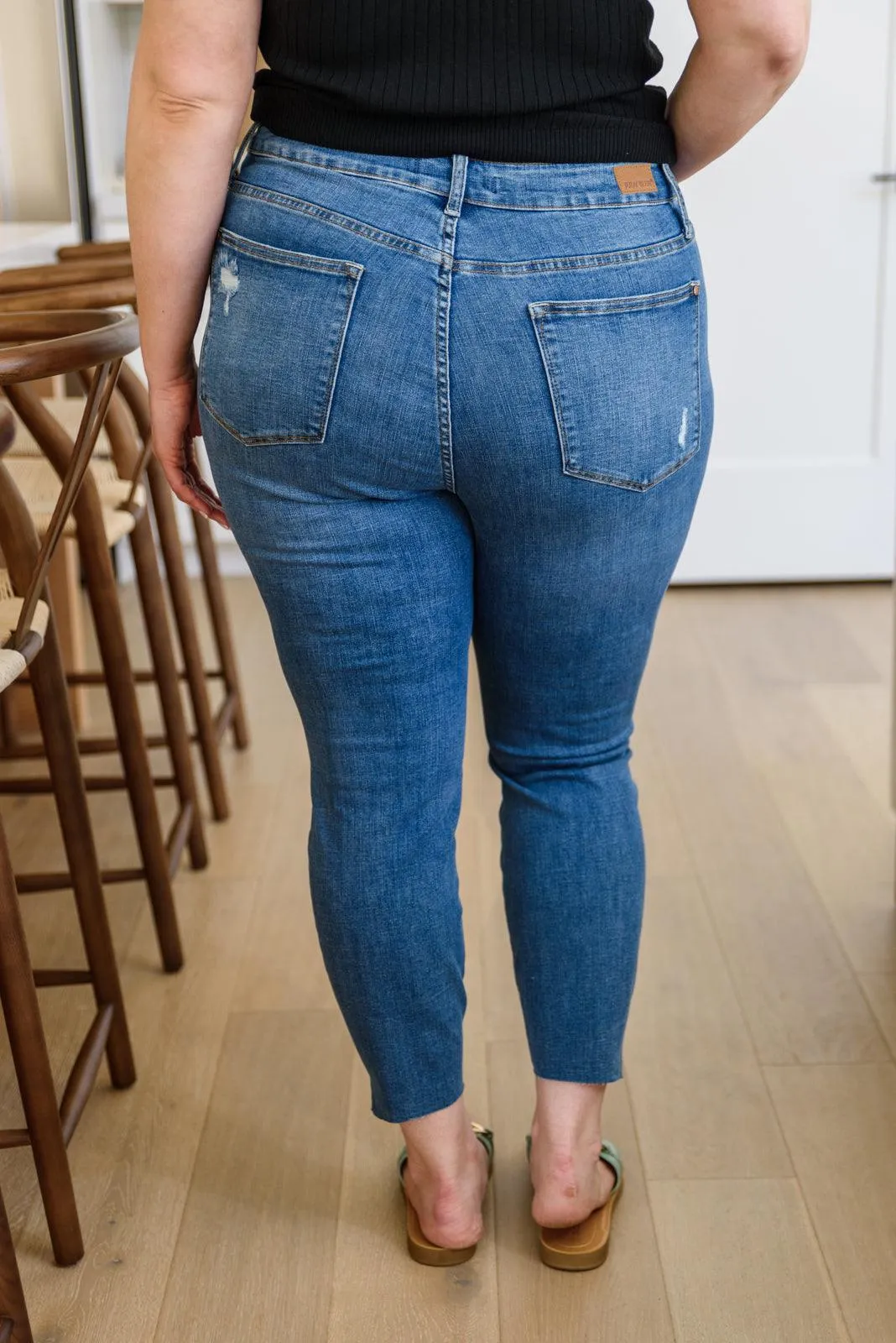 Hazel Blues® | Hi-waisted Dandelion Embroidery Skinny