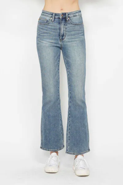 Hazel Blues® | Judy Blue Tummy Control Back Embroidered Pocketed Bootcut Jeans