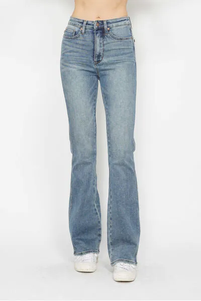 Hazel Blues® | Judy Blue Tummy Control Back Embroidered Pocketed Bootcut Jeans