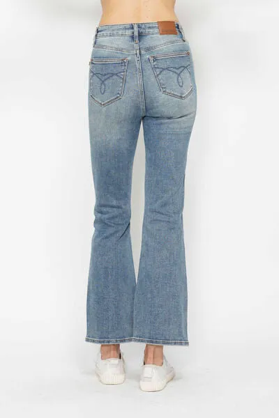 Hazel Blues® | Judy Blue Tummy Control Back Embroidered Pocketed Bootcut Jeans