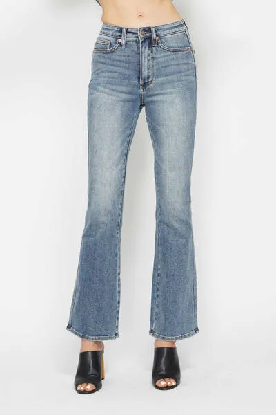 Hazel Blues® | Judy Blue Tummy Control Back Embroidered Pocketed Bootcut Jeans