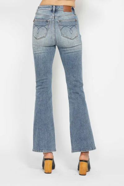 Hazel Blues® | Judy Blue Tummy Control Back Embroidered Pocketed Bootcut Jeans