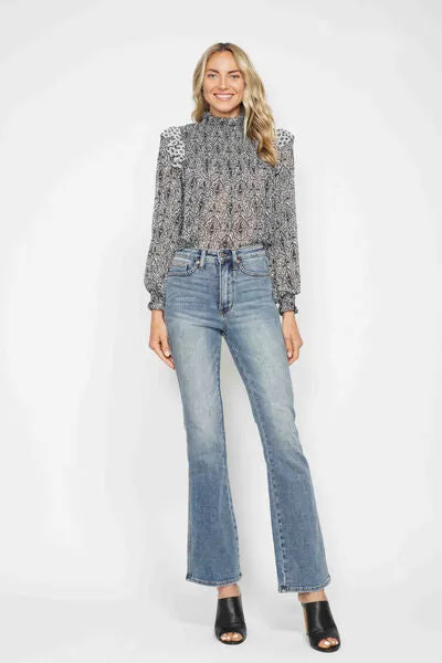 Hazel Blues® | Judy Blue Tummy Control Back Embroidered Pocketed Bootcut Jeans