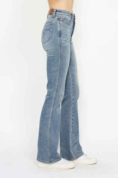 Hazel Blues® | Judy Blue Tummy Control Back Embroidered Pocketed Bootcut Jeans