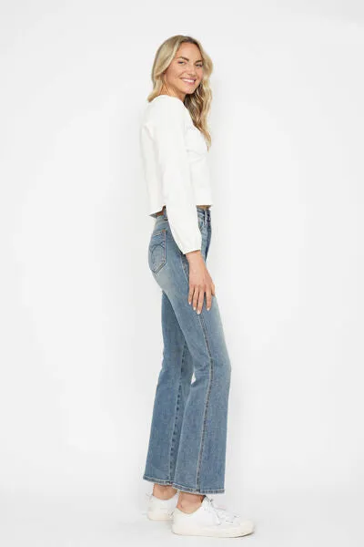 Hazel Blues® | Judy Blue Tummy Control Back Embroidered Pocketed Bootcut Jeans
