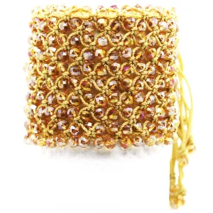 Helios: Gold Woven in Thread w/Crystals Bracelet