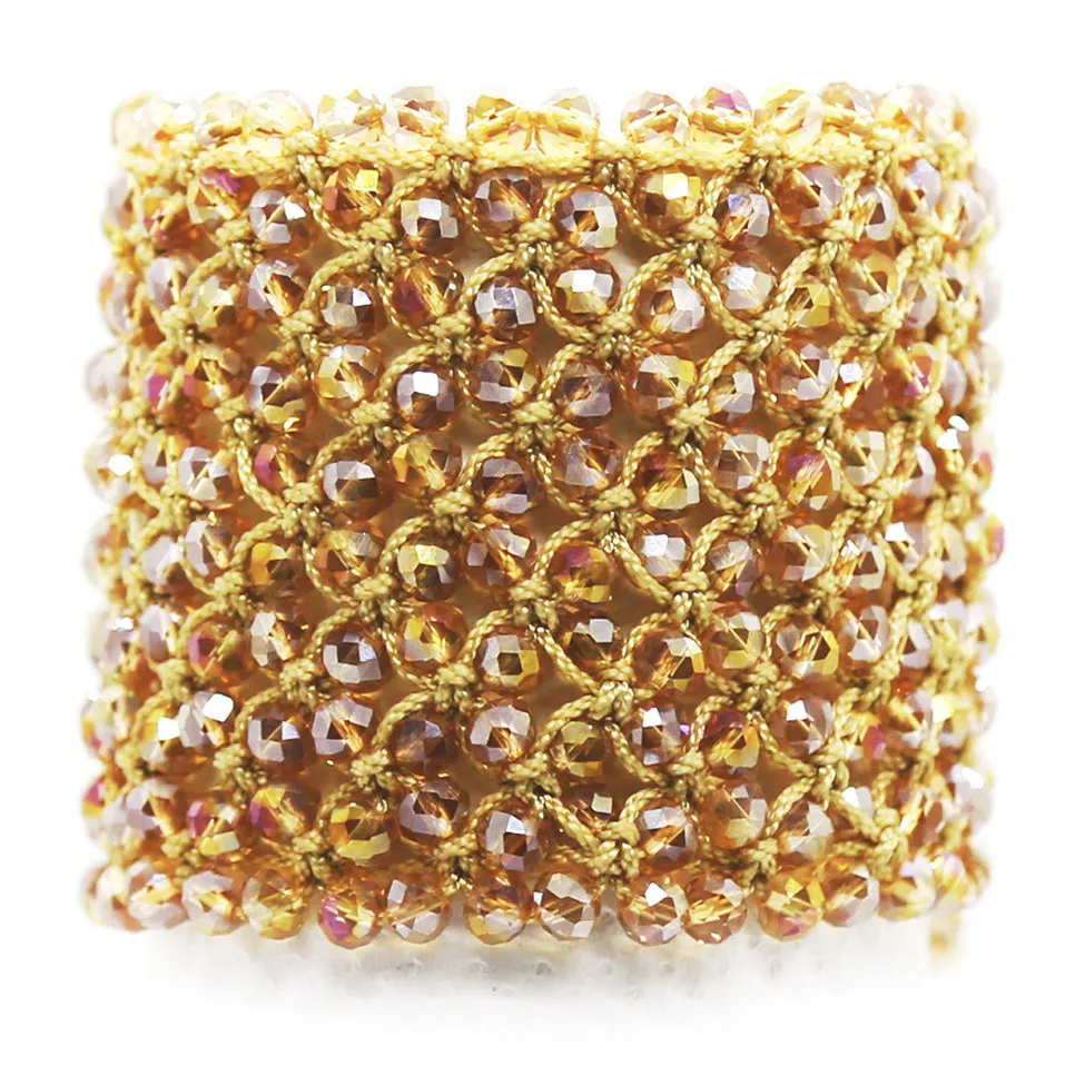 Helios: Gold Woven in Thread w/Crystals Bracelet