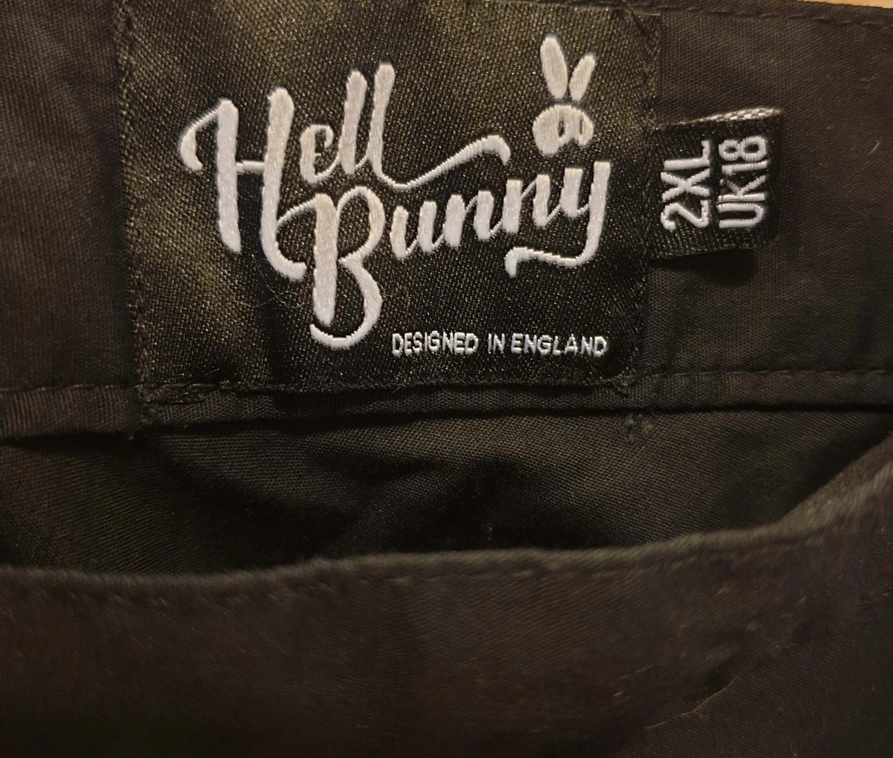 Hell Bunny black 100% cotton A-line skirt size 2XL