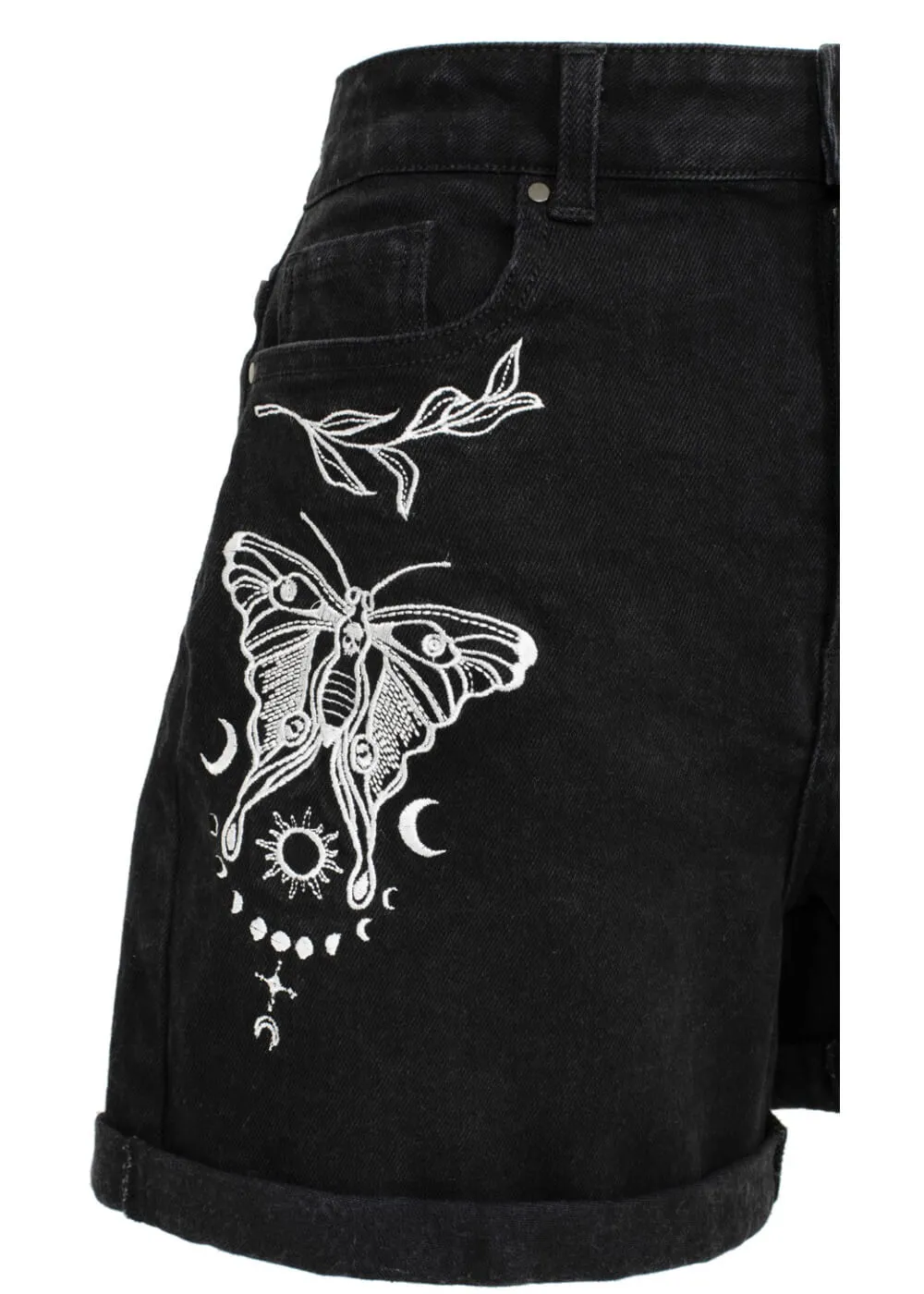 Hell Bunny Metamorphosis Moth Shorts Black