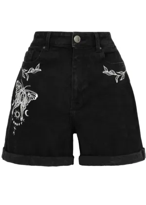 Hell Bunny Metamorphosis Moth Shorts Black