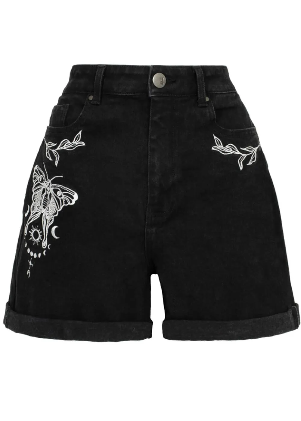Hell Bunny Metamorphosis Moth Shorts Black