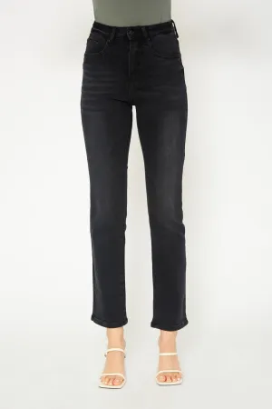 High-rise black skinny jeans
