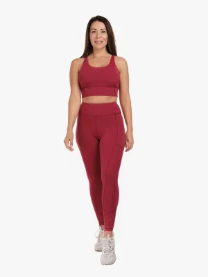 High Rise Laser Red Full Length Leggings