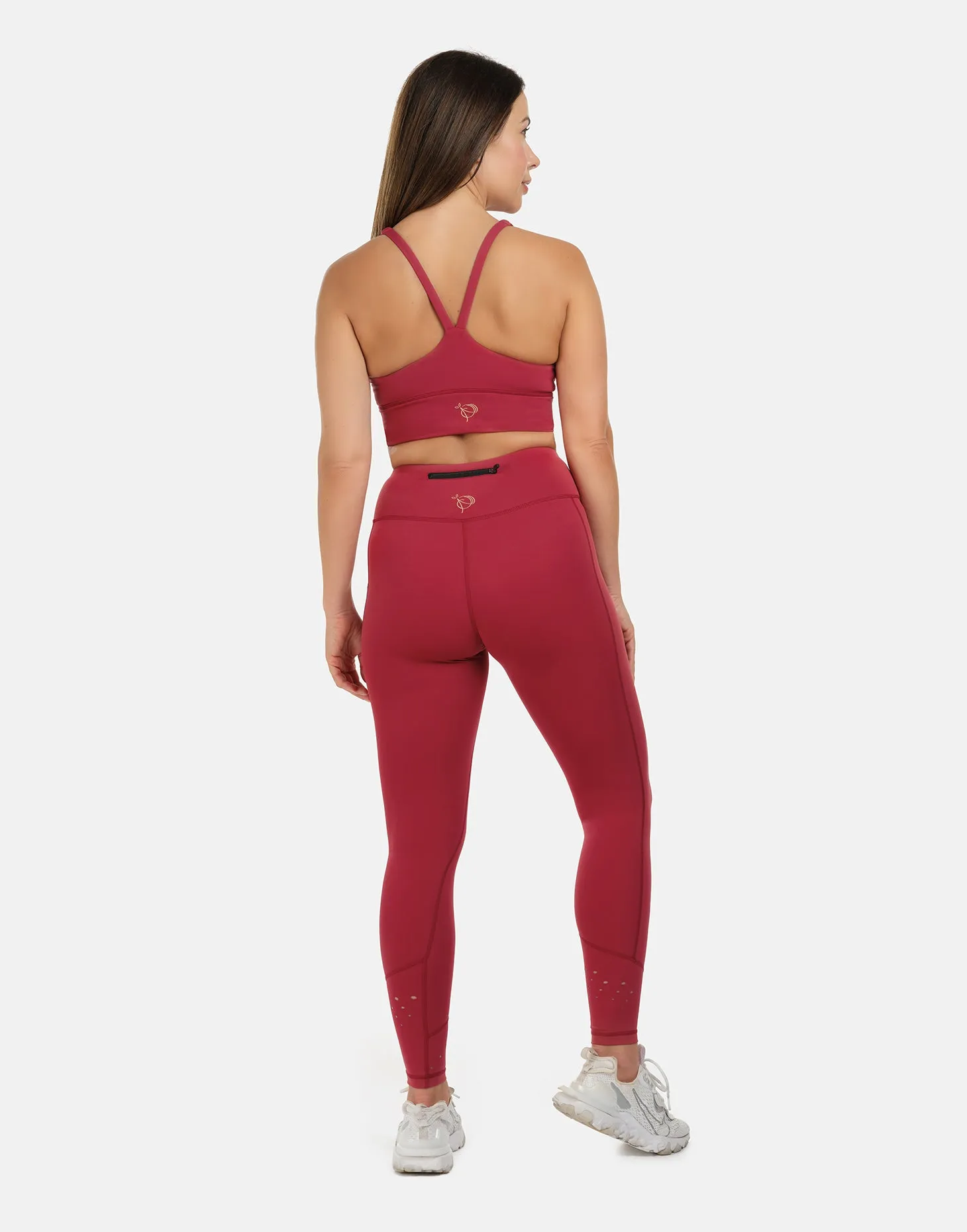 High Rise Laser Red Full Length Leggings