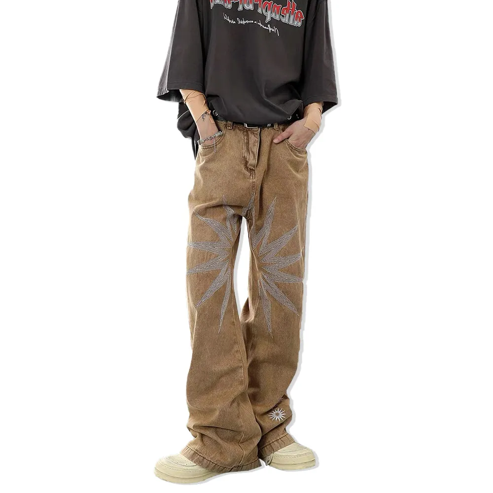 High Street Heavy Embroidered Jeans
