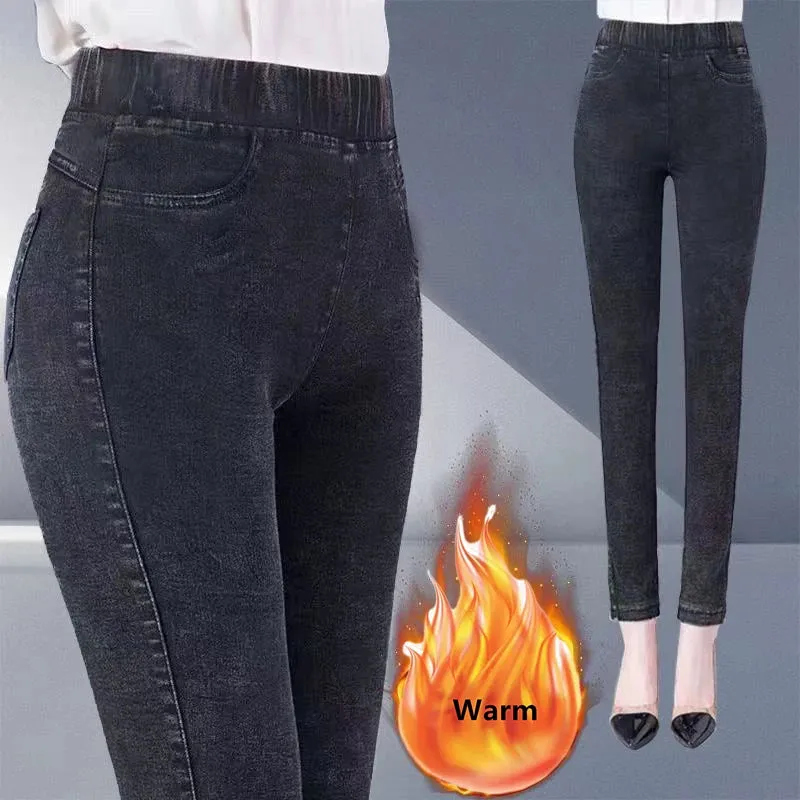 High-Waist Vintage Skinny Jeans Set
