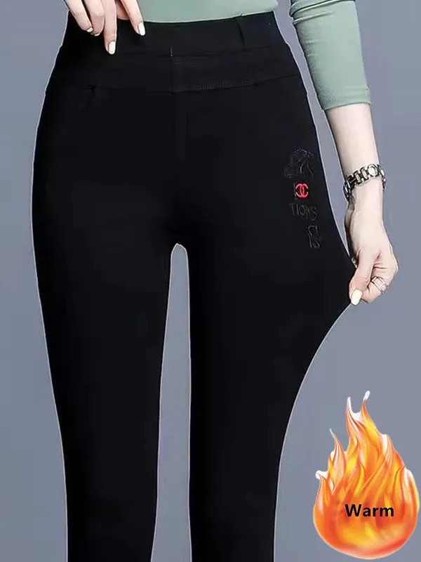 High-Waist Vintage Skinny Jeans Set