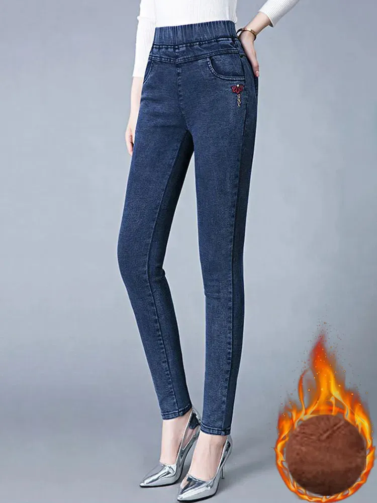 High-Waist Vintage Skinny Jeans Set