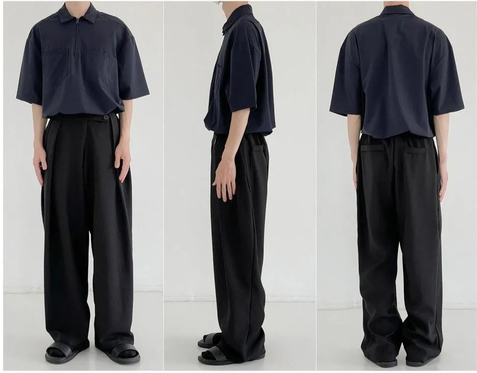 High Waist Wide-Leg Casual Pants