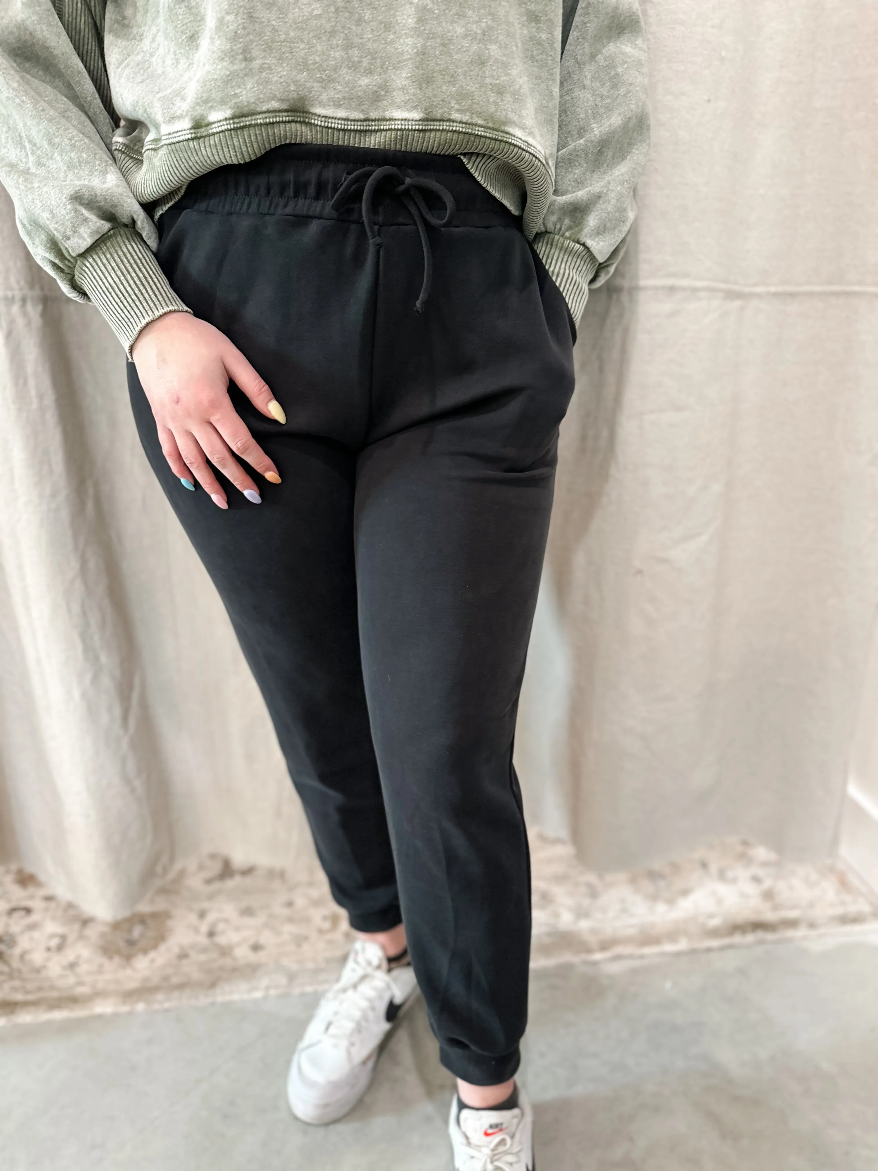 High Waisted Knit Joggers