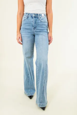 High Waisted Retro Wide Leg Jeans