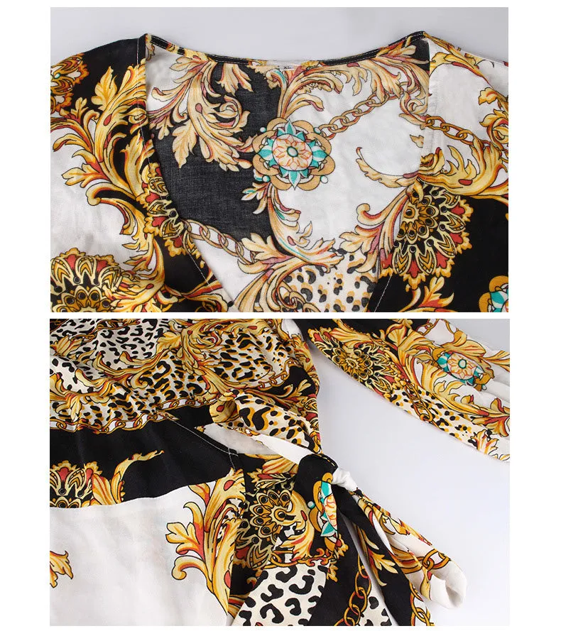 Hot Sale Women's V-neck Print Dress