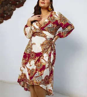 Hot Sale Women's V-neck Print Dress