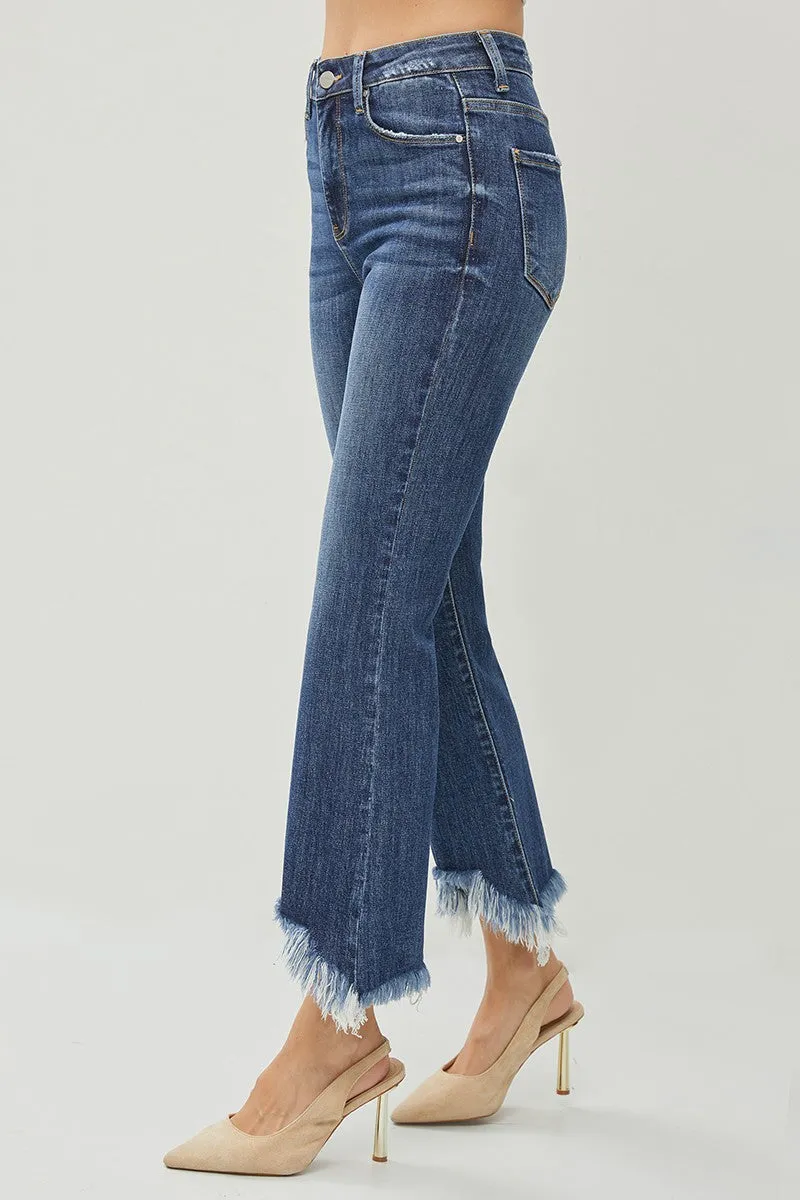 hr fray hem ankle jeans