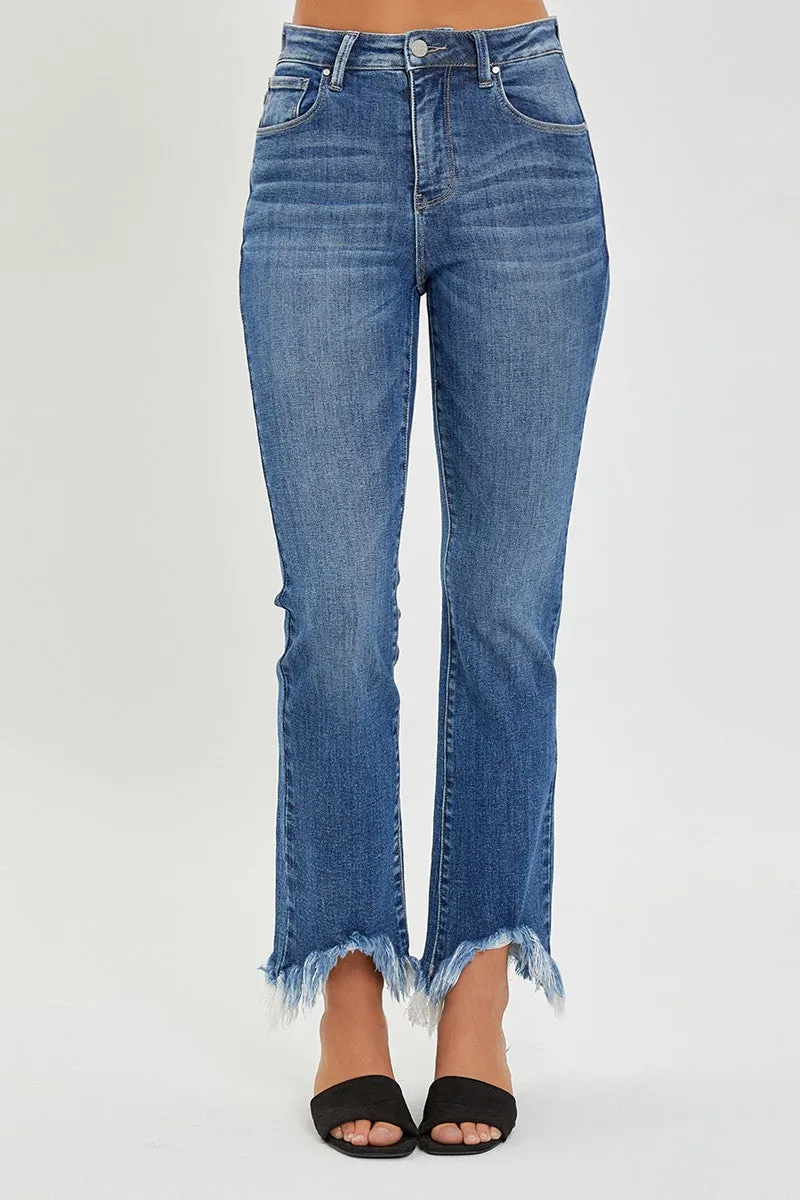 hr fray hem ankle jeans