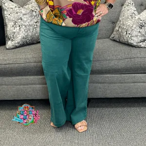Hunter Green Wide Leg Jeans