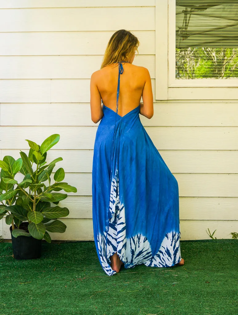 Indigo Breeze Hand-Dyed Maxi Dress