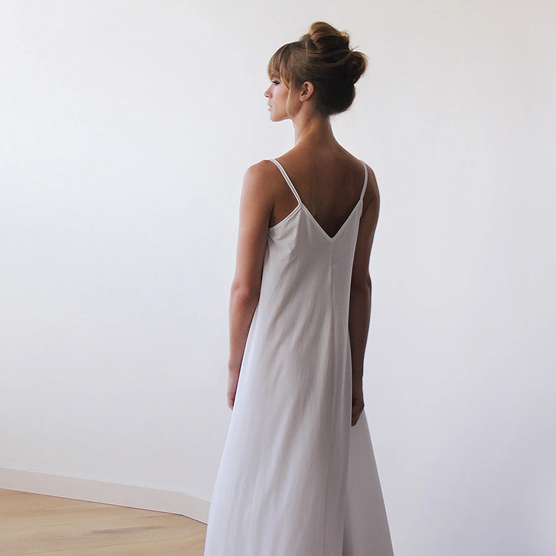 Ivory Straps Maxi Dress #1026