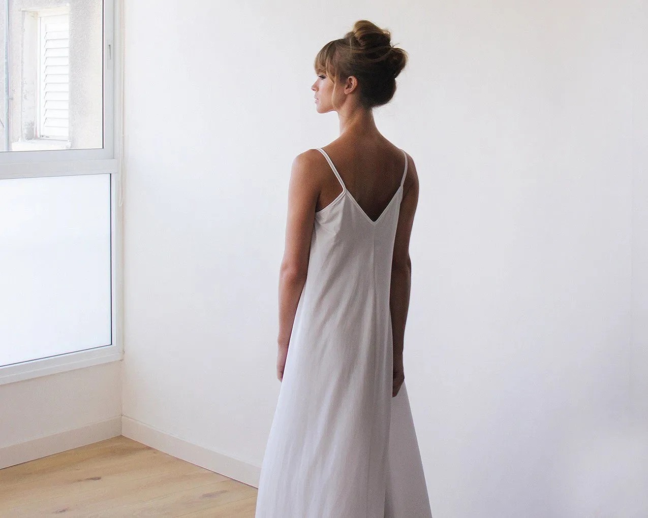 Ivory Straps Maxi Dress #1026
