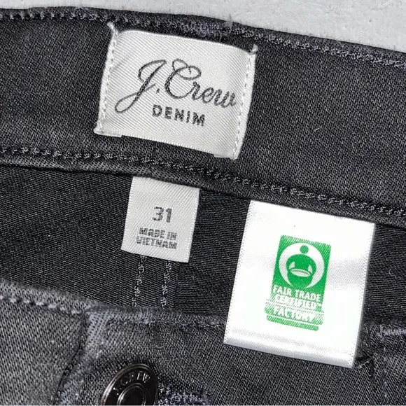 J. Crew Black 9” Toothpick Stretch Ankle Jeans