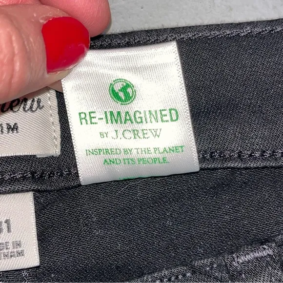 J. Crew Black 9” Toothpick Stretch Ankle Jeans