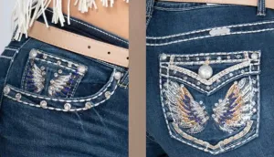Jacky Denim Embroidered Bootcut Jeans