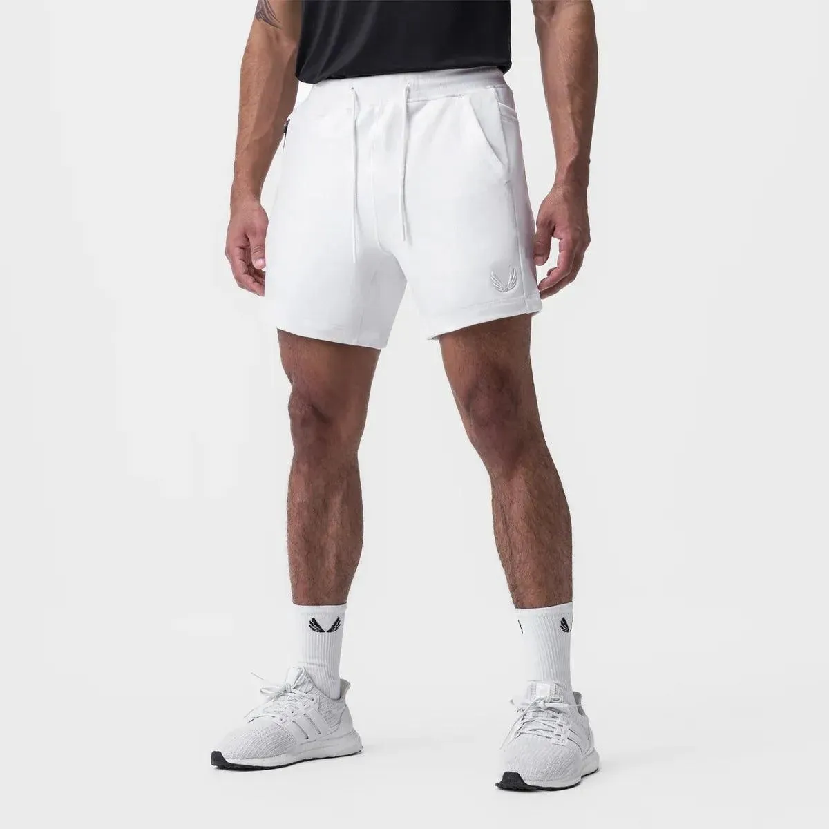 Jared - Men’s Athletic Shorts - Breathable Fabric - Elastic Waistband - Side Pockets - Sport & Casual