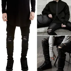 Javier Black Slim Rip Jeans