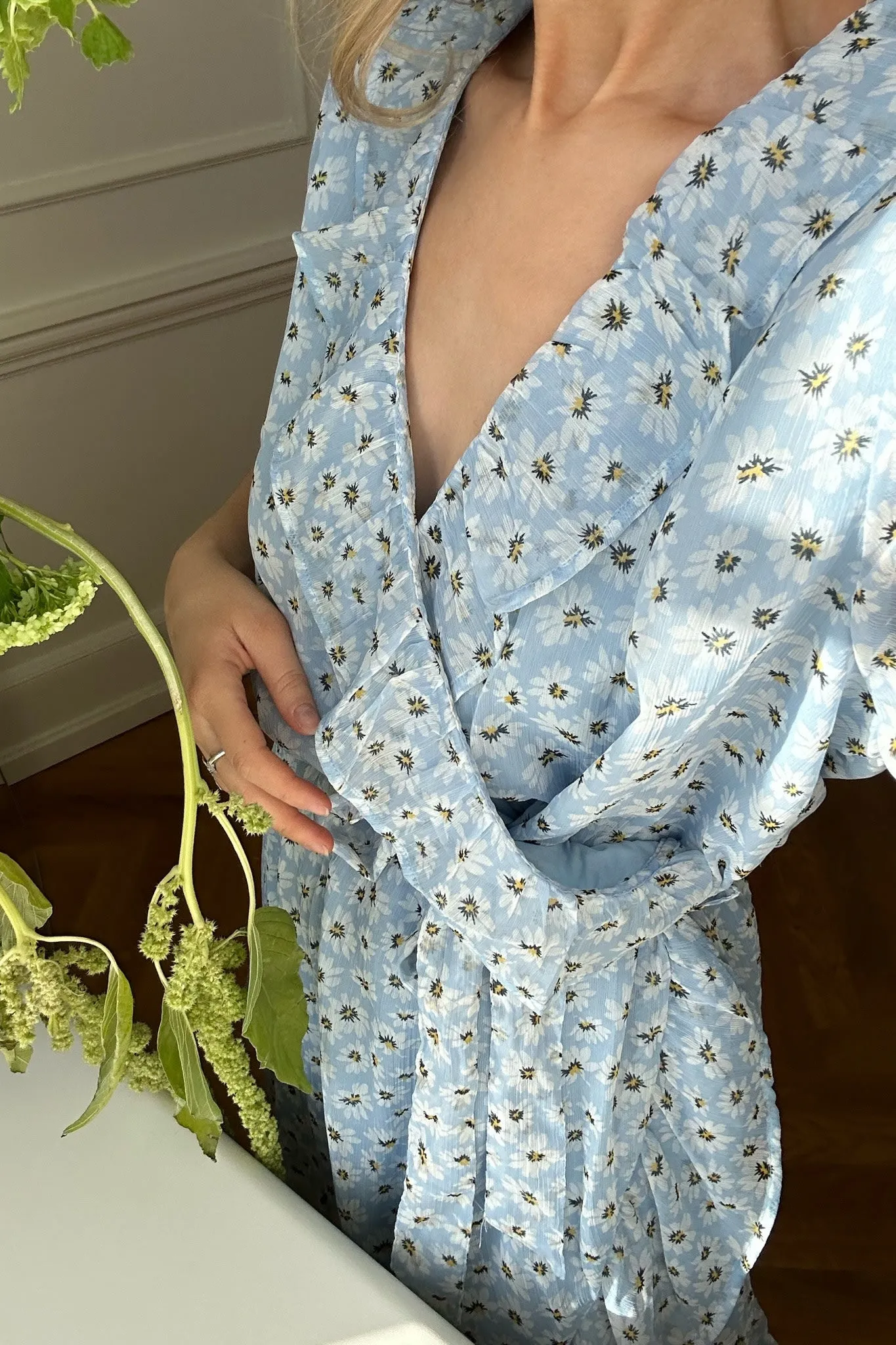JDYMoon Kjole - Lyseblå Med Margueritter