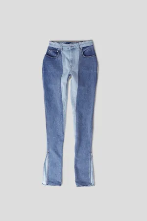 JEANS BI-TONE SKINNY BLEU ET BLEU CLAIR