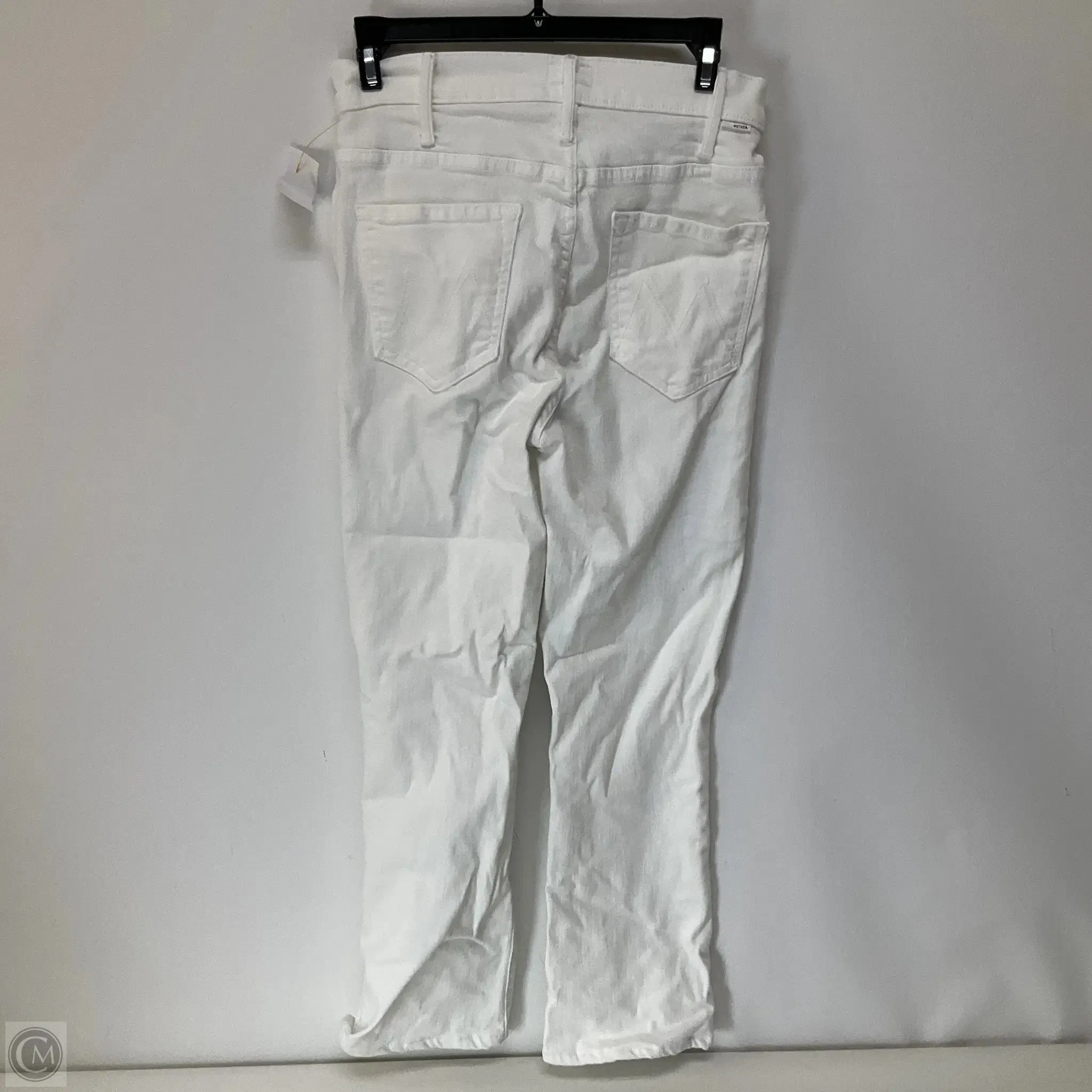 Jeans Skinny By Mother In White Denim, Size: 4
