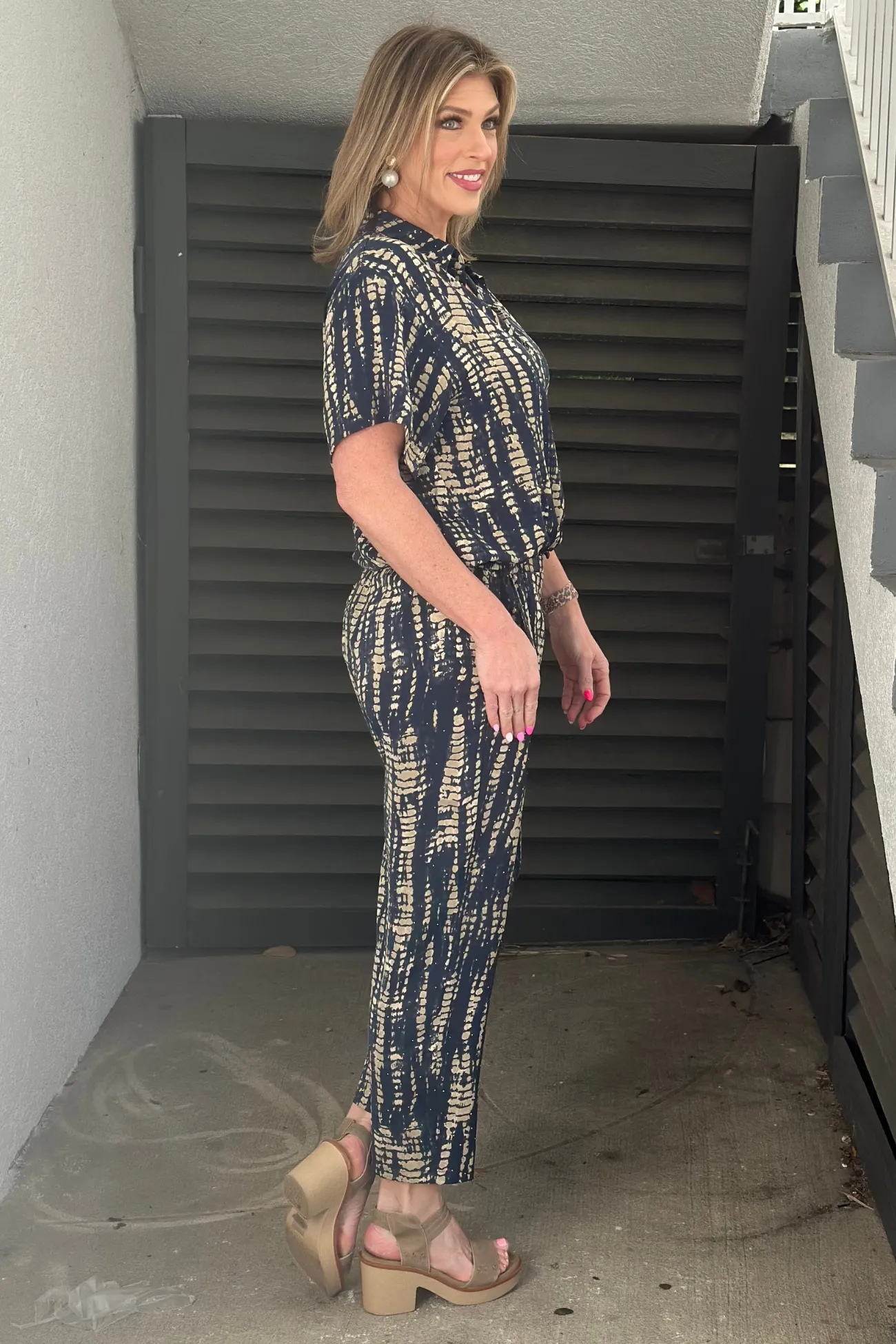 Jemma Navy Tie Dye Stud Pant