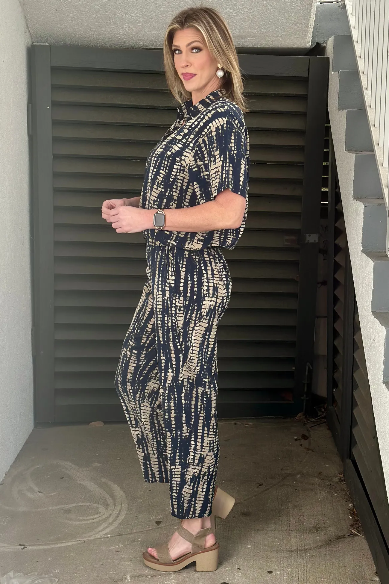 Jemma Navy Tie Dye Stud Pant