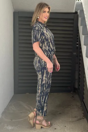 Jemma Navy Tie Dye Stud Pant