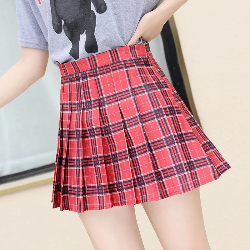 Jocoo Jolee Women Summer High Waist Plaid Skirts Casual Korean A Line Shirts Japanese School Kawaii A-line Skirts for Teenager