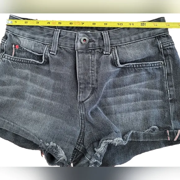 Joe's Jeans Charlie Black High Rise Raw Hem Japan Inspire Denim Shorts, 27 - EUC