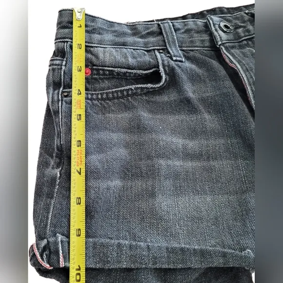 Joe's Jeans Charlie Black High Rise Raw Hem Japan Inspire Denim Shorts, 27 - EUC