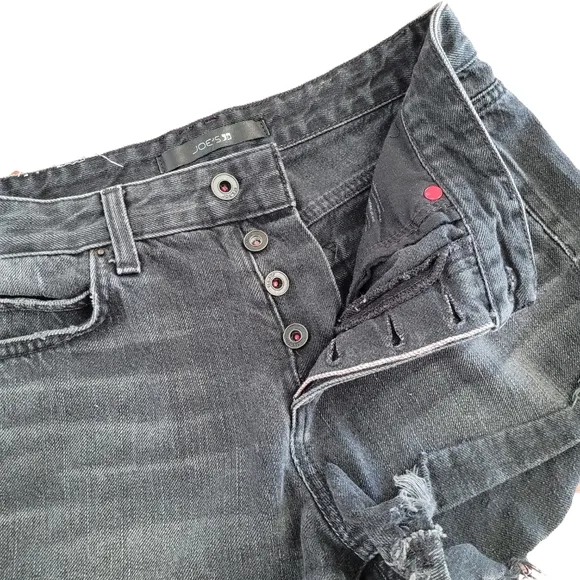 Joe's Jeans Charlie Black High Rise Raw Hem Japan Inspire Denim Shorts, 27 - EUC