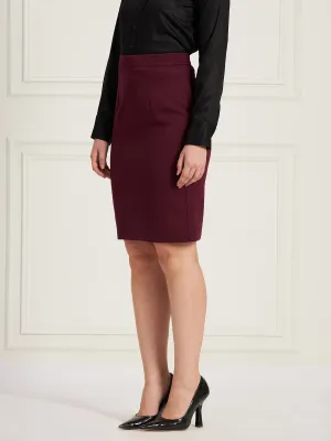 Jubilant Knee Length Pencil Skirt-Burgundy